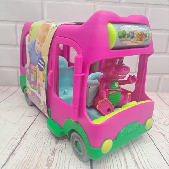 Fisher-Price Barney’s World Adventure Bus Push-Along Toy & Barney Figure - Picture 1 of 8